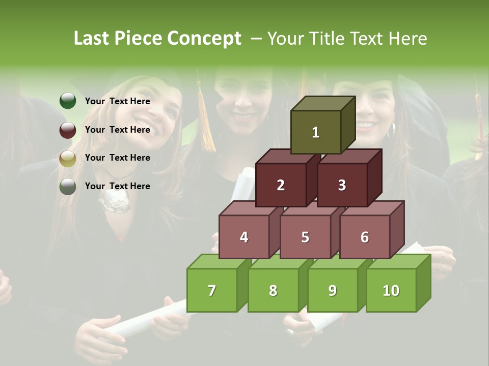 A Group Of Women In Graduation Gowns Holding Diplomas PowerPoint Template