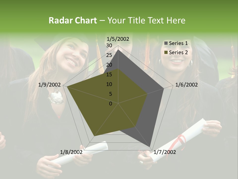 A Group Of Women In Graduation Gowns Holding Diplomas PowerPoint Template