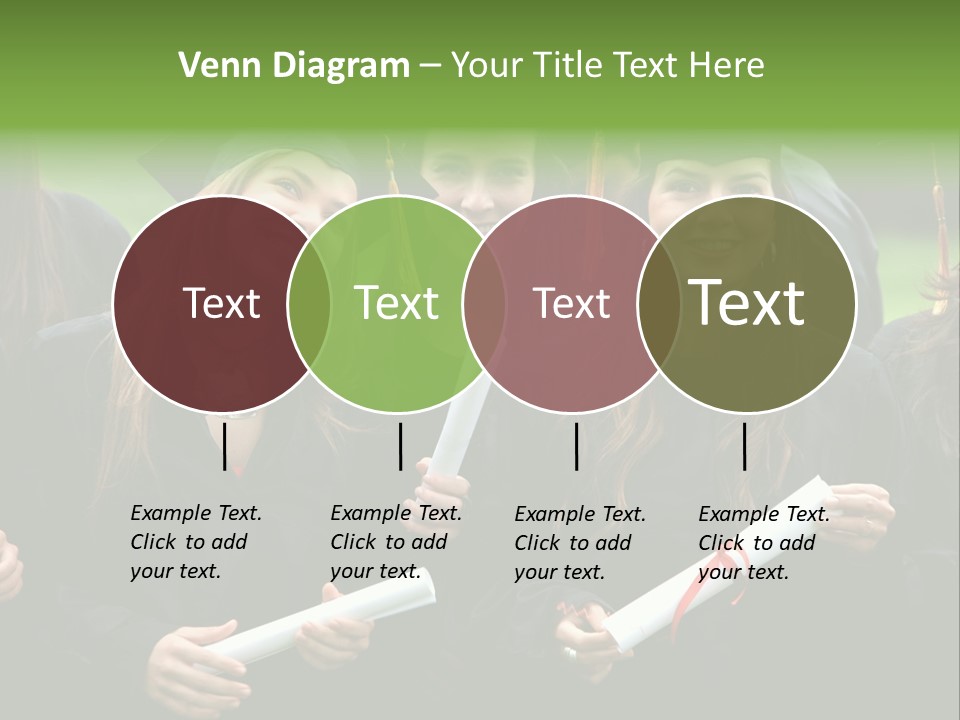 A Group Of Women In Graduation Gowns Holding Diplomas PowerPoint Template