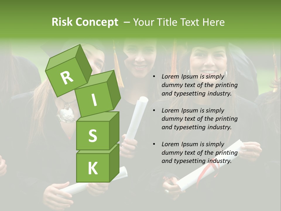 A Group Of Women In Graduation Gowns Holding Diplomas PowerPoint Template