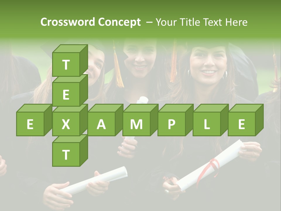 A Group Of Women In Graduation Gowns Holding Diplomas PowerPoint Template