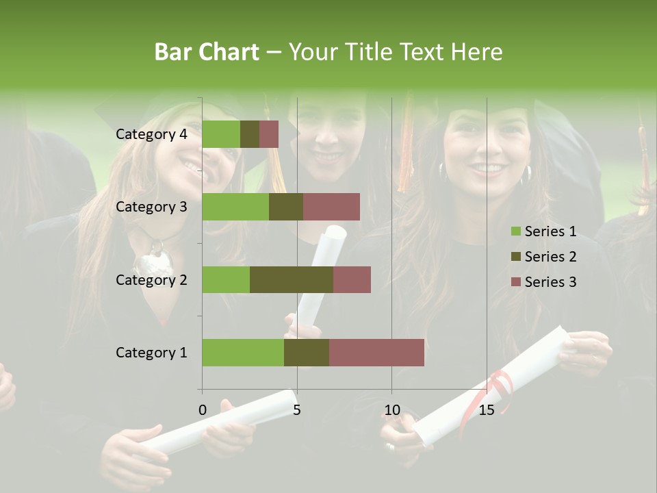 A Group Of Women In Graduation Gowns Holding Diplomas PowerPoint Template