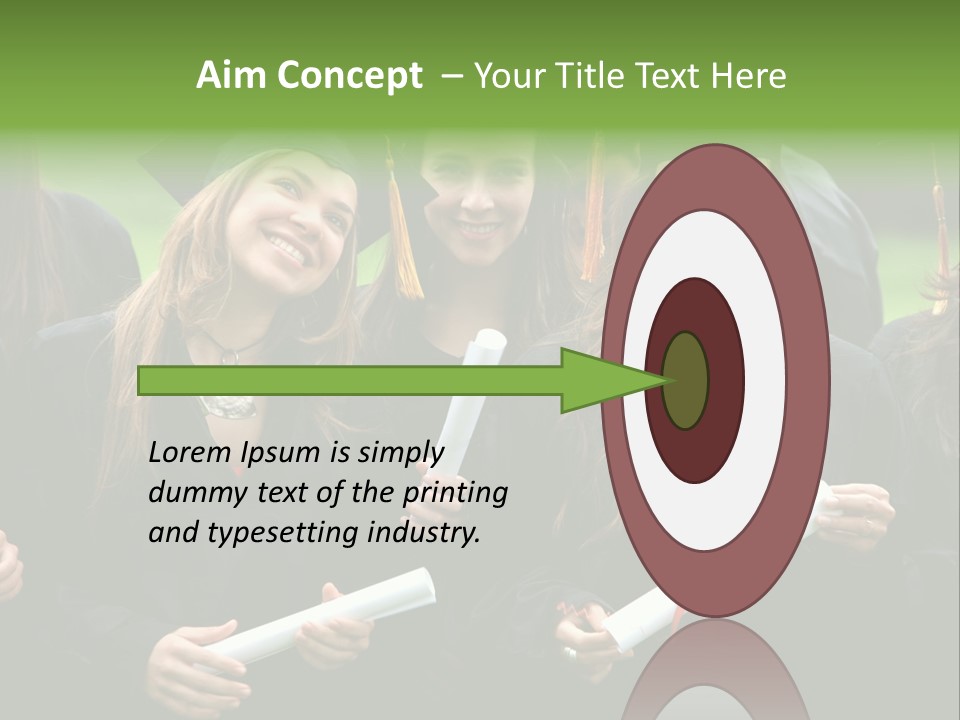 A Group Of Women In Graduation Gowns Holding Diplomas PowerPoint Template