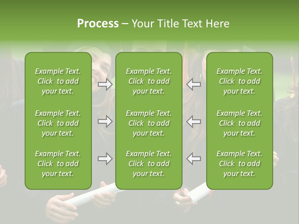 A Group Of Women In Graduation Gowns Holding Diplomas PowerPoint Template