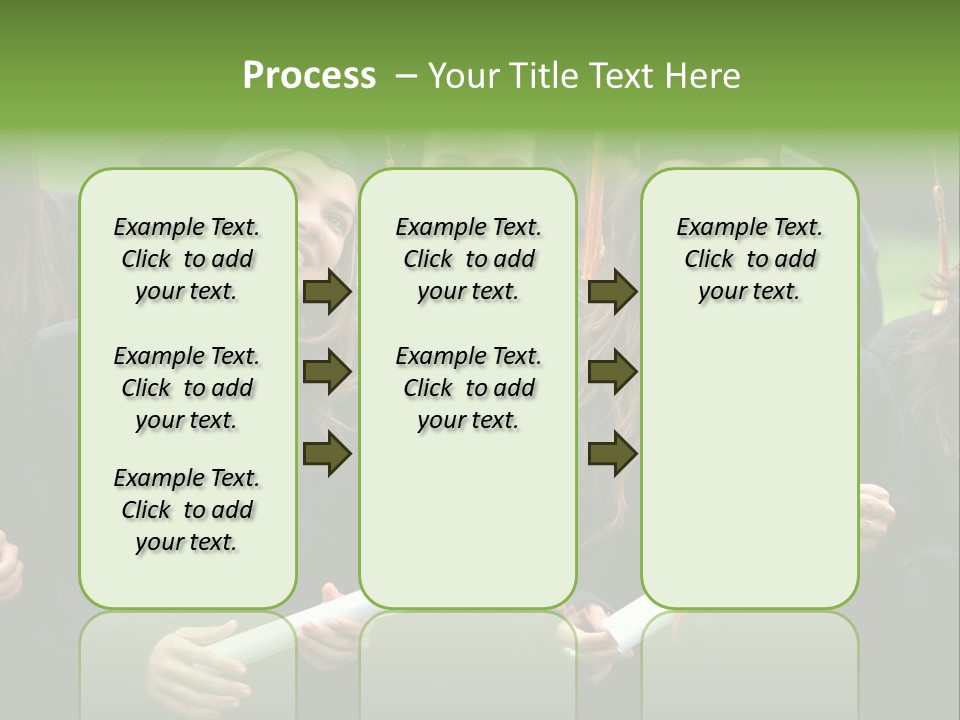 A Group Of Women In Graduation Gowns Holding Diplomas PowerPoint Template