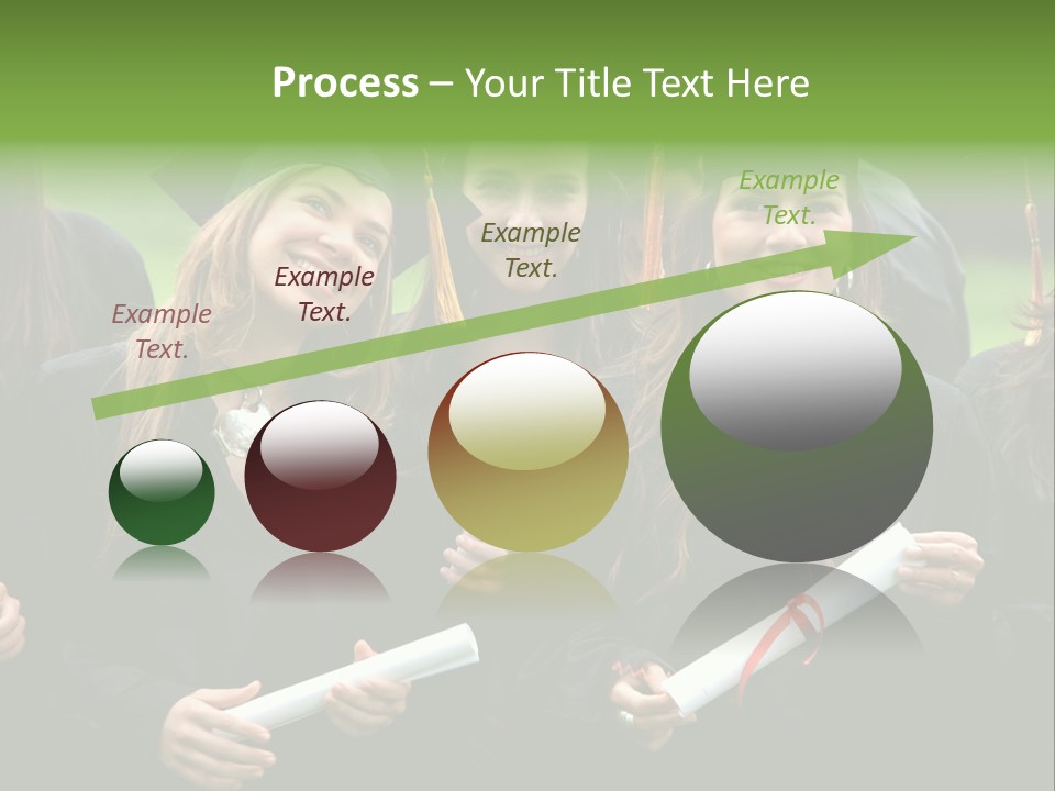 A Group Of Women In Graduation Gowns Holding Diplomas PowerPoint Template