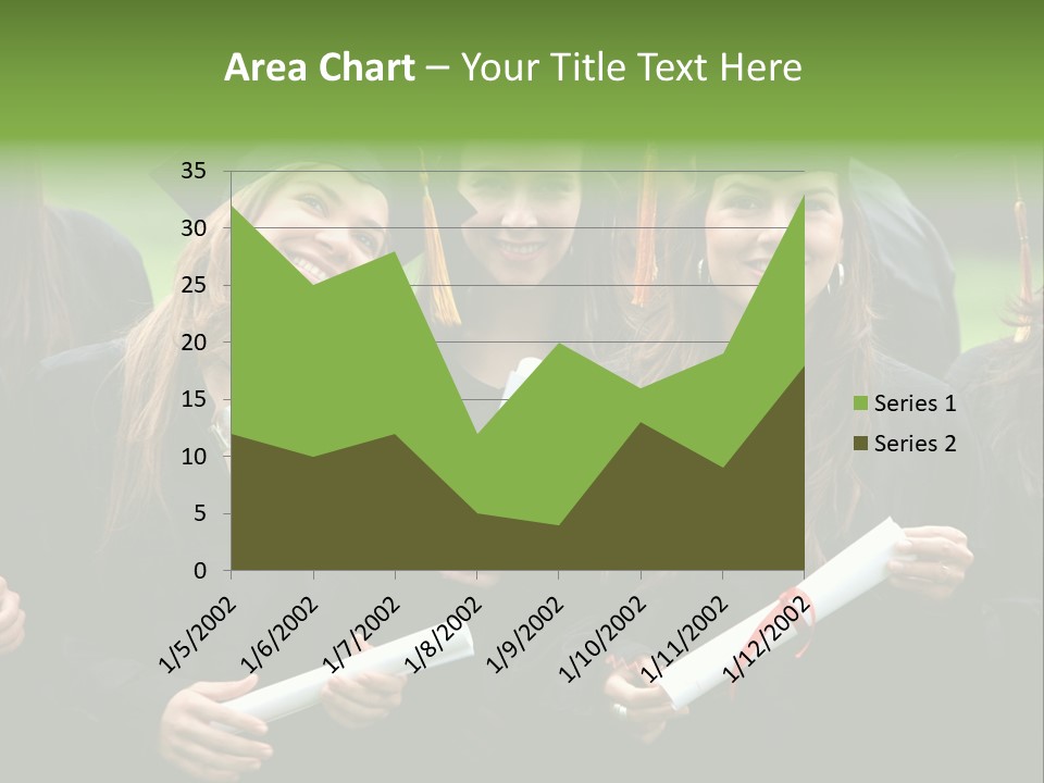 A Group Of Women In Graduation Gowns Holding Diplomas PowerPoint Template
