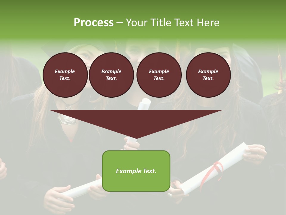 A Group Of Women In Graduation Gowns Holding Diplomas PowerPoint Template