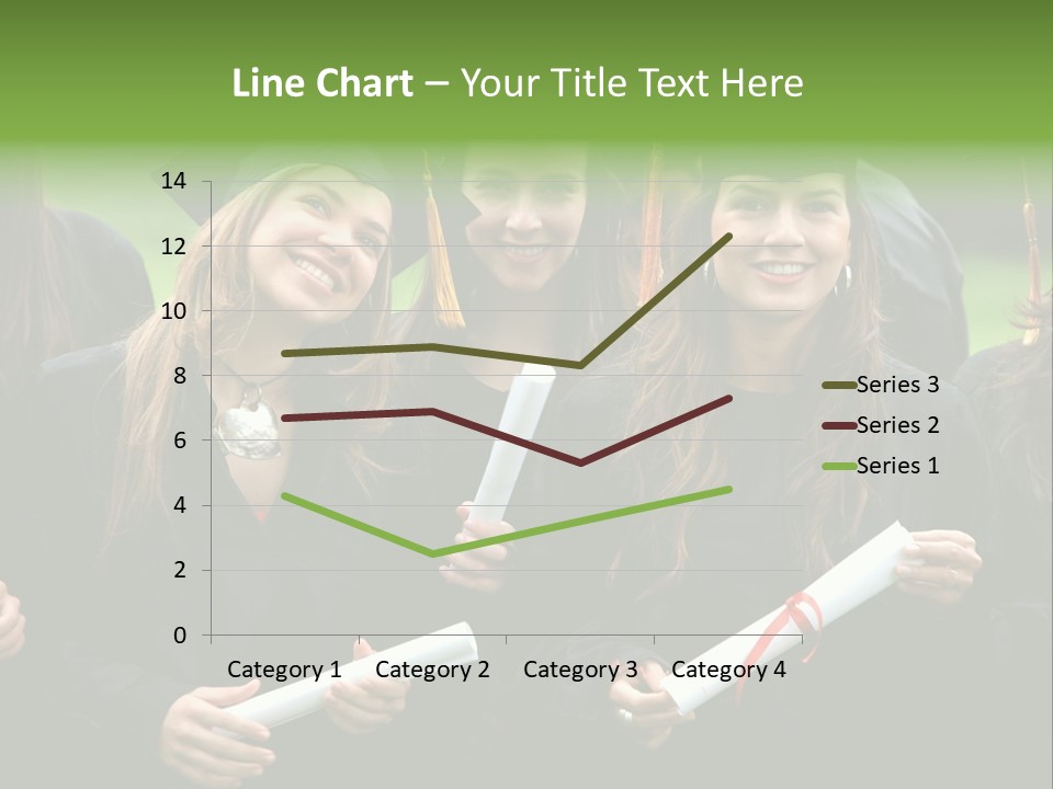 A Group Of Women In Graduation Gowns Holding Diplomas PowerPoint Template