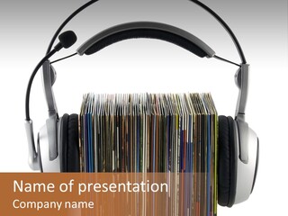 Earphones Record Compact PowerPoint Template