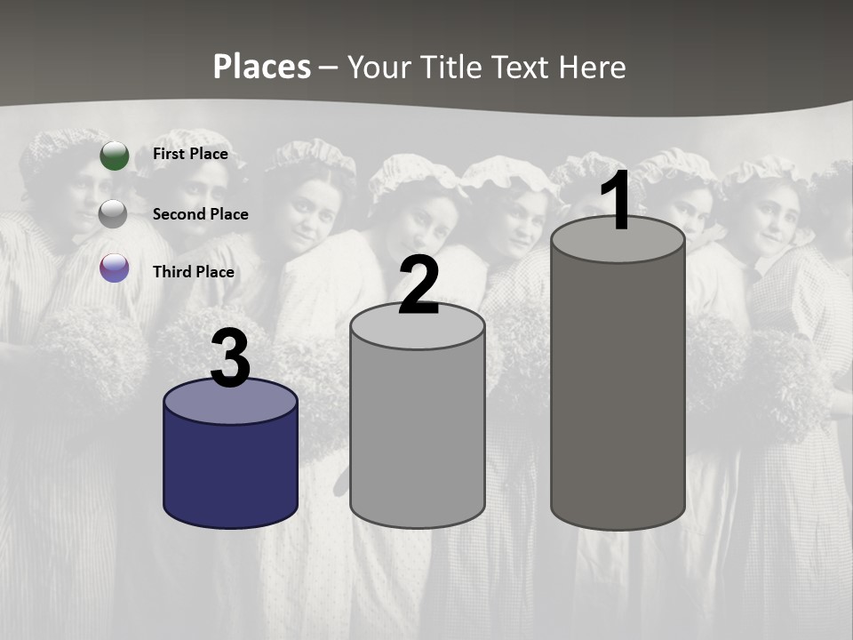 A Group Of Women With Flowers In Their Hair PowerPoint Template