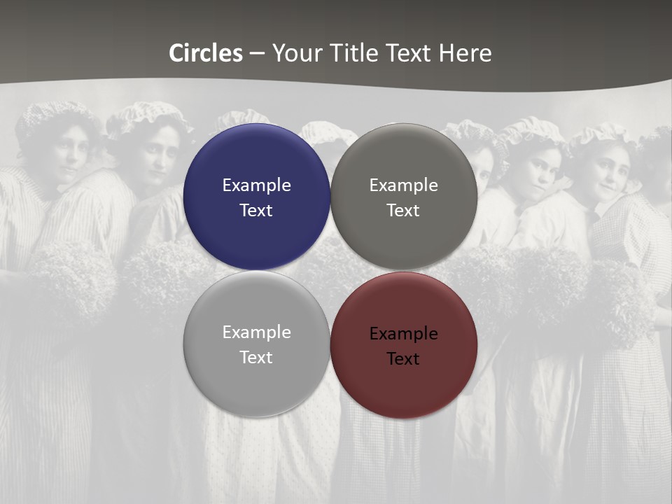 A Group Of Women With Flowers In Their Hair PowerPoint Template