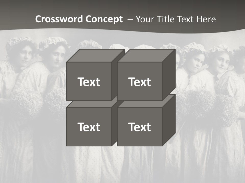 A Group Of Women With Flowers In Their Hair PowerPoint Template