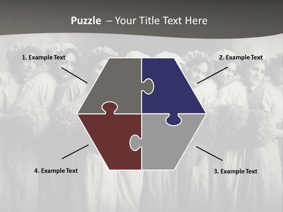 A Group Of Women With Flowers In Their Hair PowerPoint Template