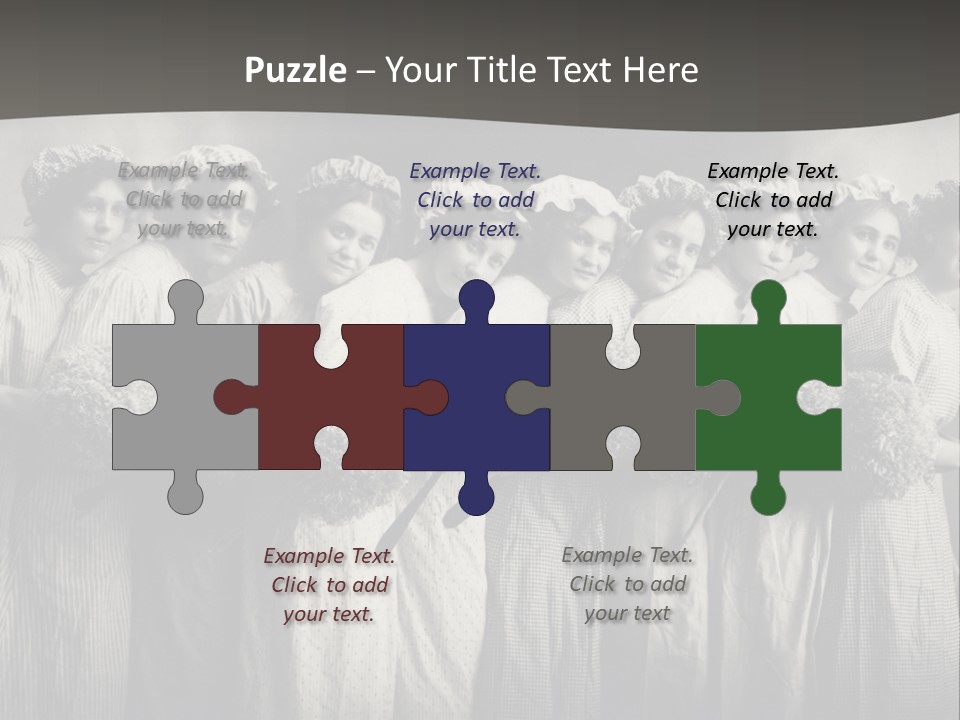 A Group Of Women With Flowers In Their Hair PowerPoint Template