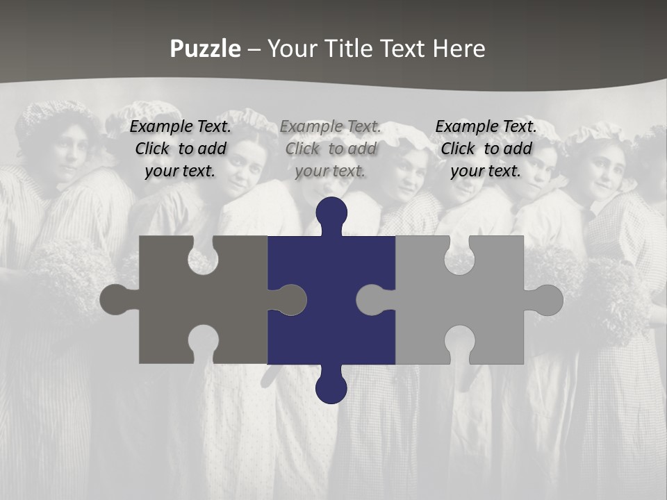 A Group Of Women With Flowers In Their Hair PowerPoint Template