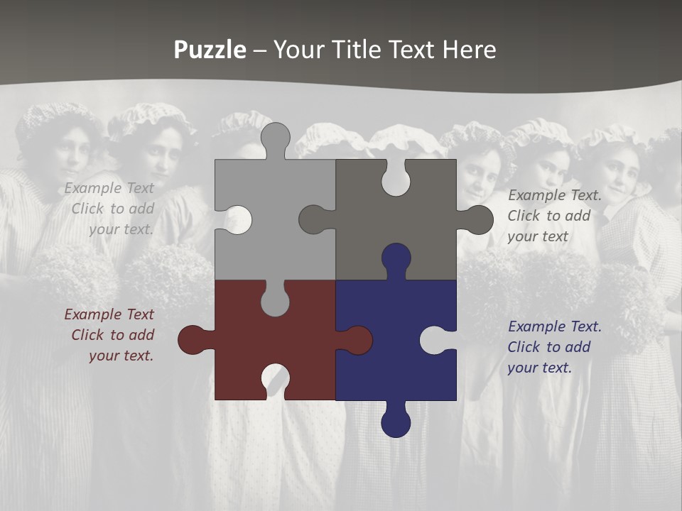 A Group Of Women With Flowers In Their Hair PowerPoint Template