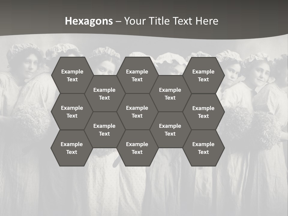 A Group Of Women With Flowers In Their Hair PowerPoint Template