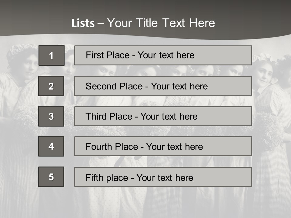 A Group Of Women With Flowers In Their Hair PowerPoint Template