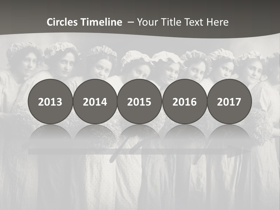 A Group Of Women With Flowers In Their Hair PowerPoint Template