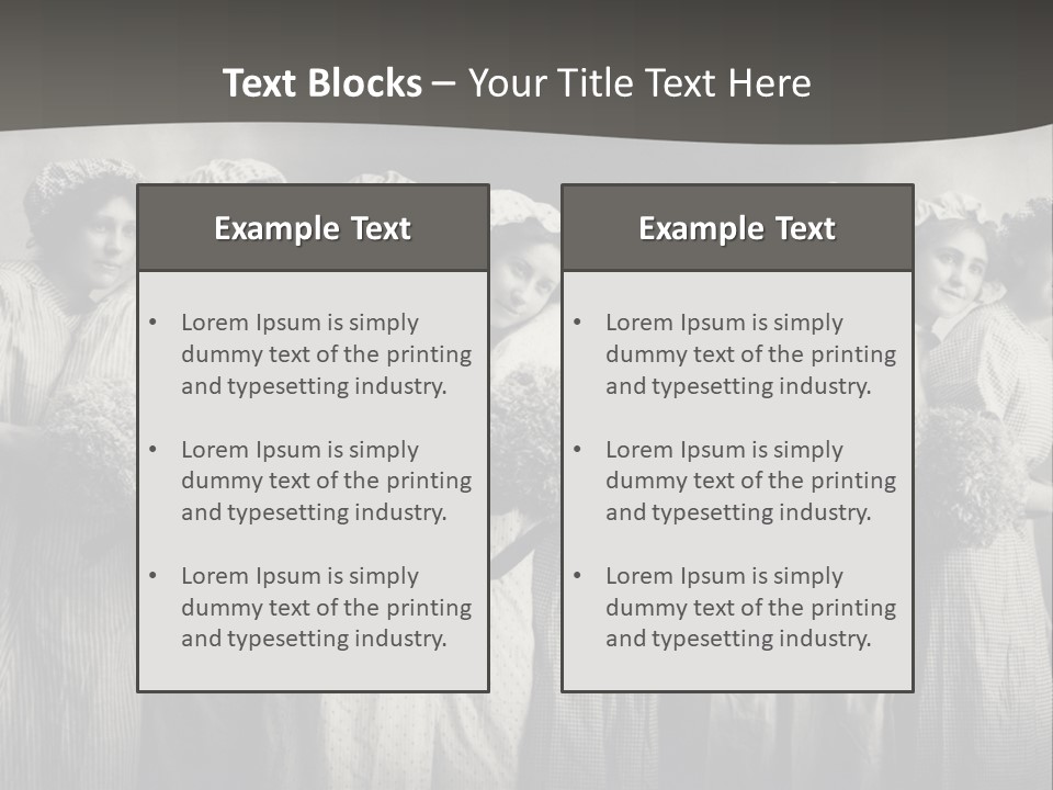 A Group Of Women With Flowers In Their Hair PowerPoint Template