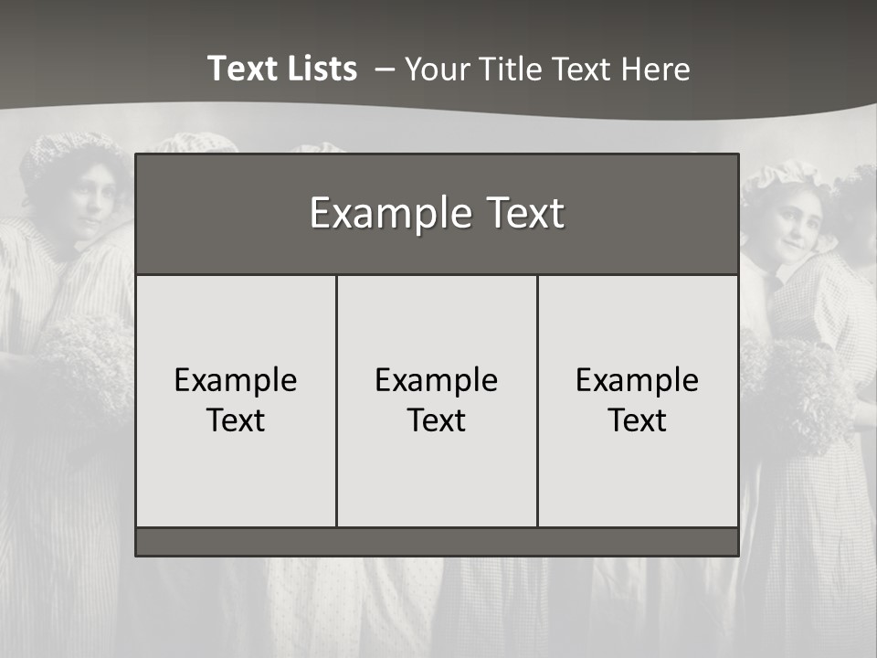 A Group Of Women With Flowers In Their Hair PowerPoint Template