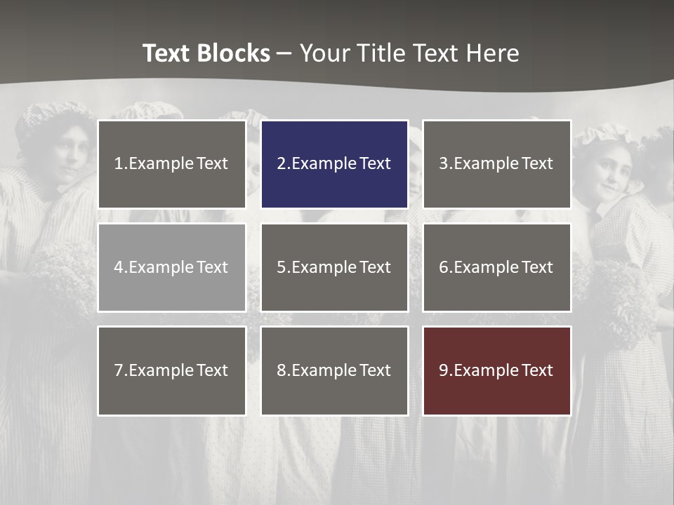 A Group Of Women With Flowers In Their Hair PowerPoint Template