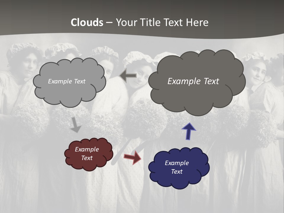 A Group Of Women With Flowers In Their Hair PowerPoint Template