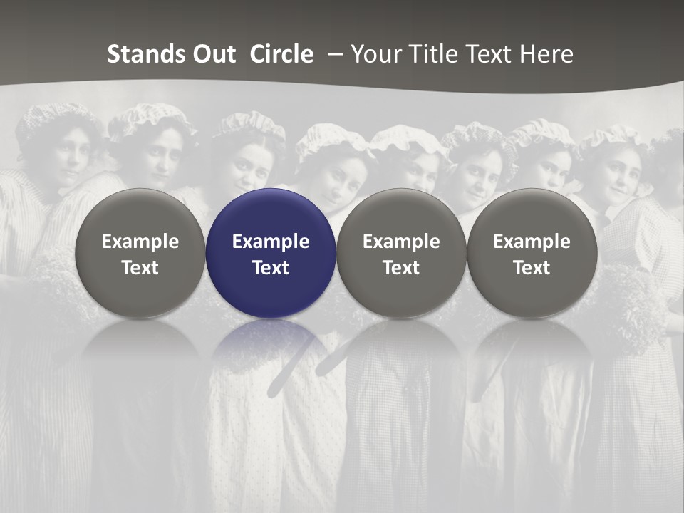 A Group Of Women With Flowers In Their Hair PowerPoint Template