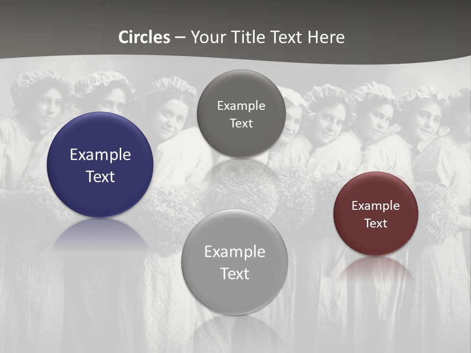 A Group Of Women With Flowers In Their Hair PowerPoint Template