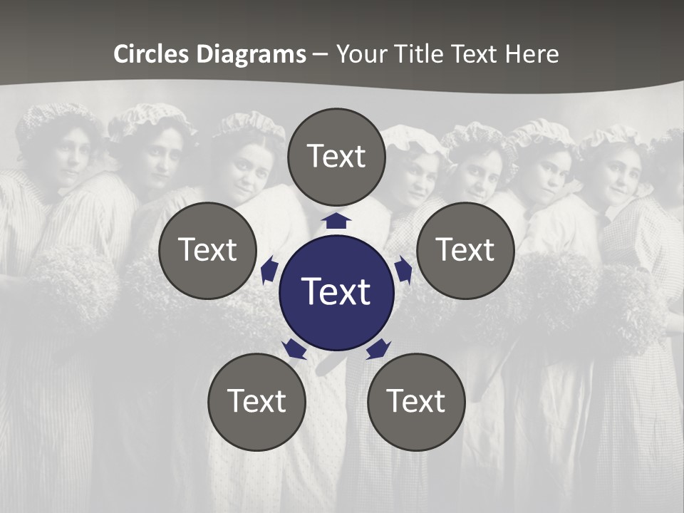 A Group Of Women With Flowers In Their Hair PowerPoint Template