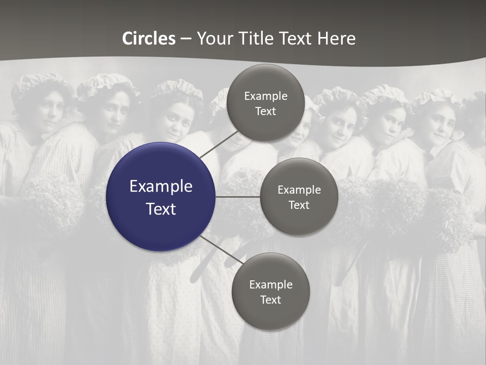 A Group Of Women With Flowers In Their Hair PowerPoint Template