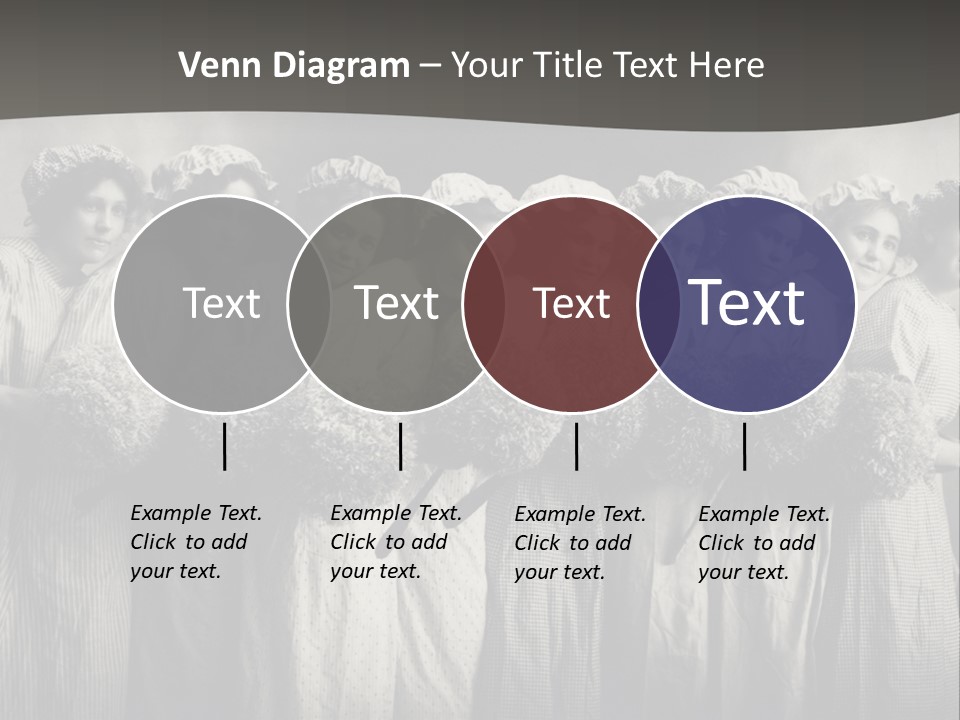 A Group Of Women With Flowers In Their Hair PowerPoint Template