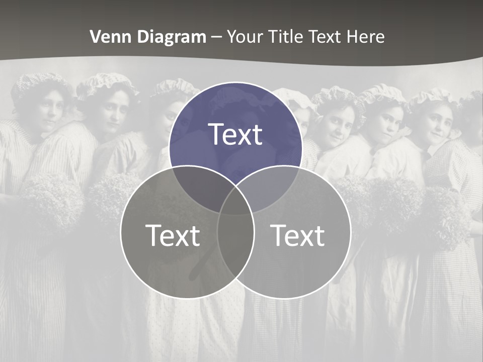 A Group Of Women With Flowers In Their Hair PowerPoint Template