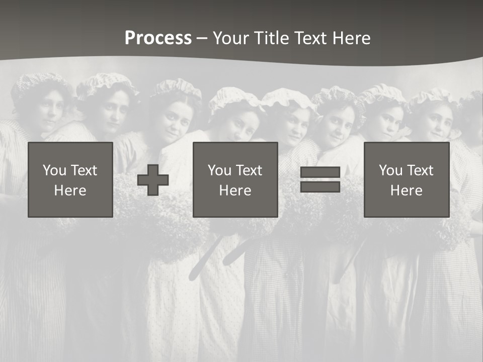 A Group Of Women With Flowers In Their Hair PowerPoint Template
