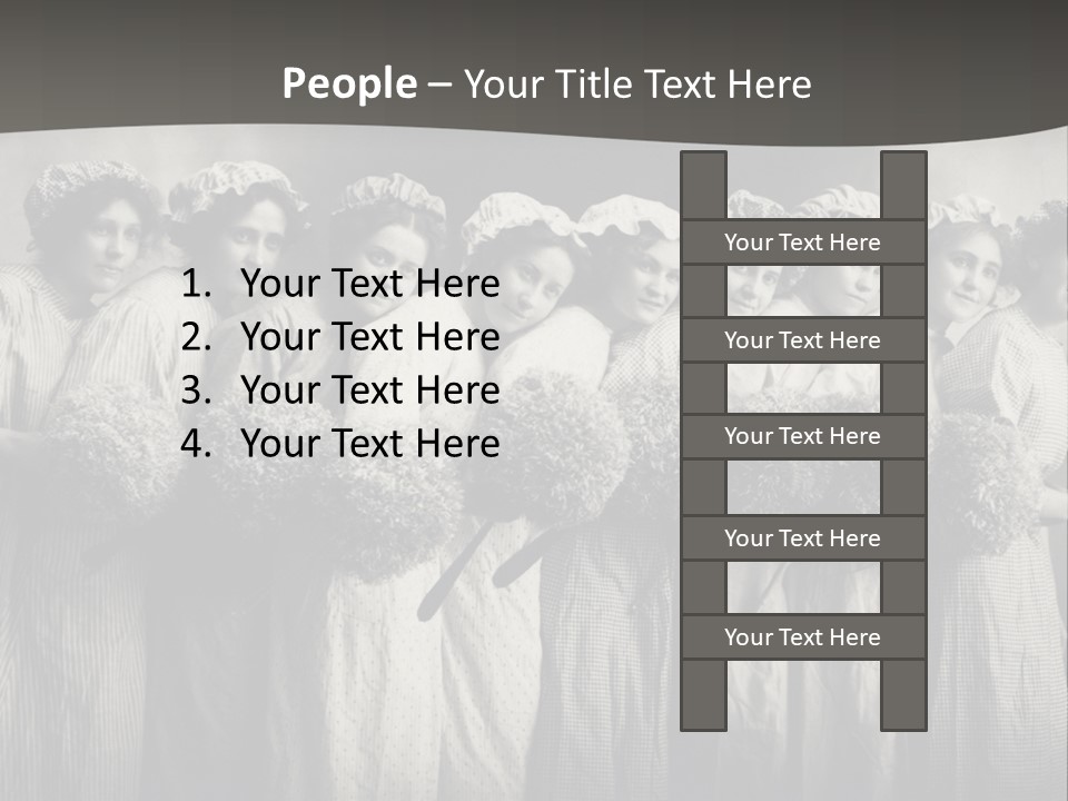 A Group Of Women With Flowers In Their Hair PowerPoint Template