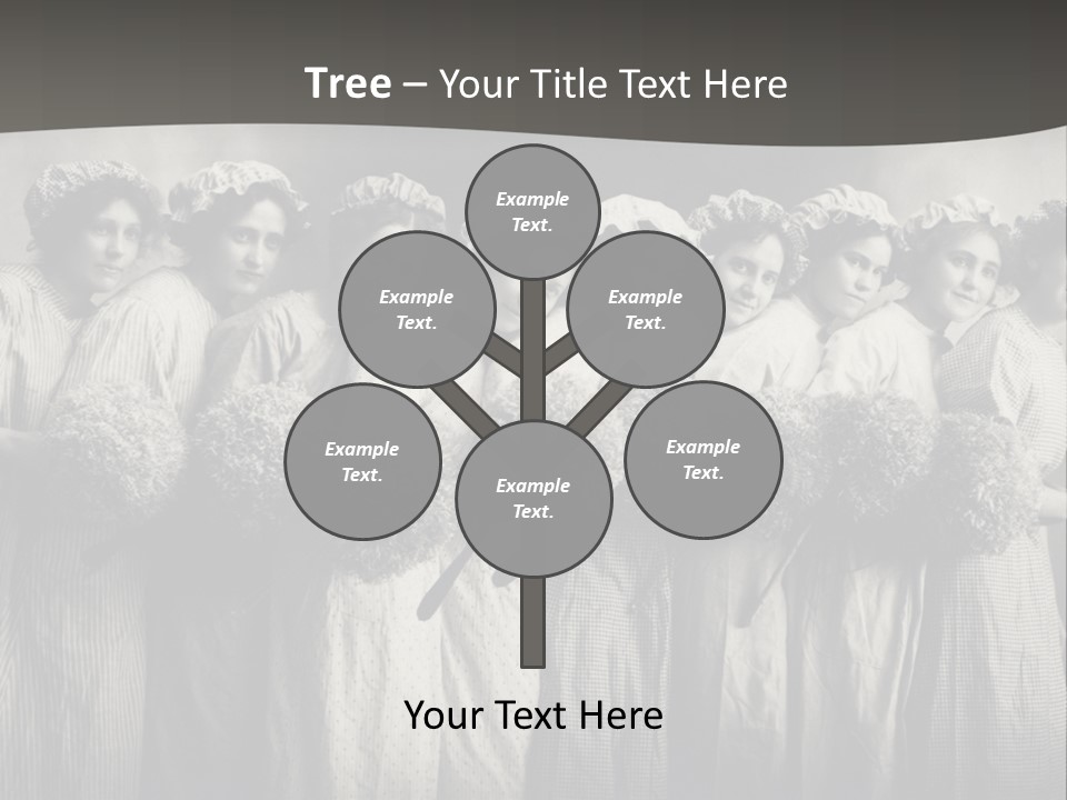 A Group Of Women With Flowers In Their Hair PowerPoint Template