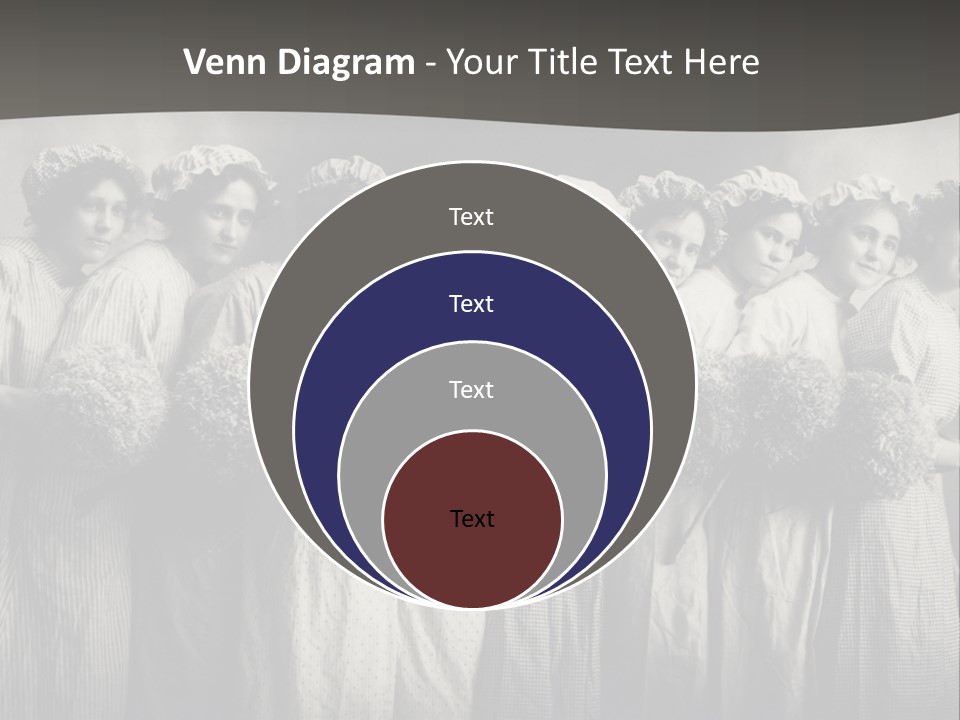 A Group Of Women With Flowers In Their Hair PowerPoint Template