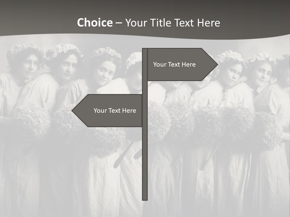 A Group Of Women With Flowers In Their Hair PowerPoint Template