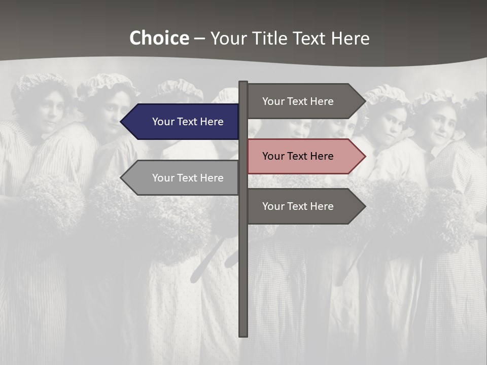 A Group Of Women With Flowers In Their Hair PowerPoint Template