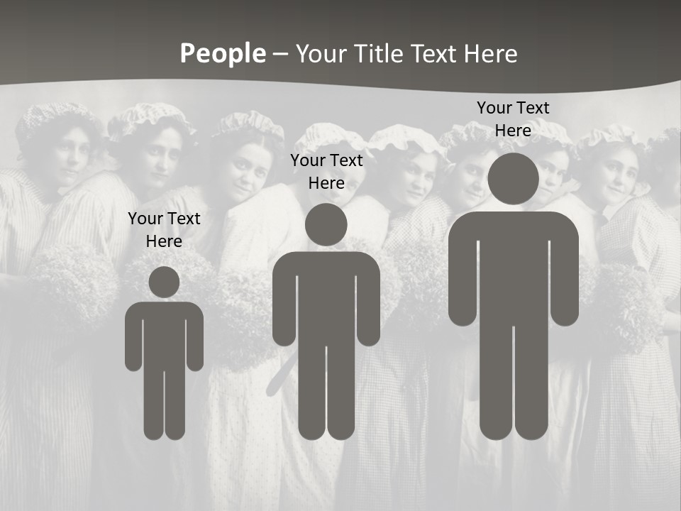 A Group Of Women With Flowers In Their Hair PowerPoint Template