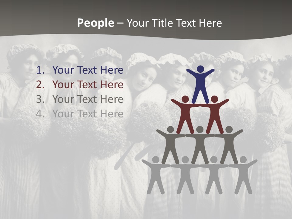 A Group Of Women With Flowers In Their Hair PowerPoint Template