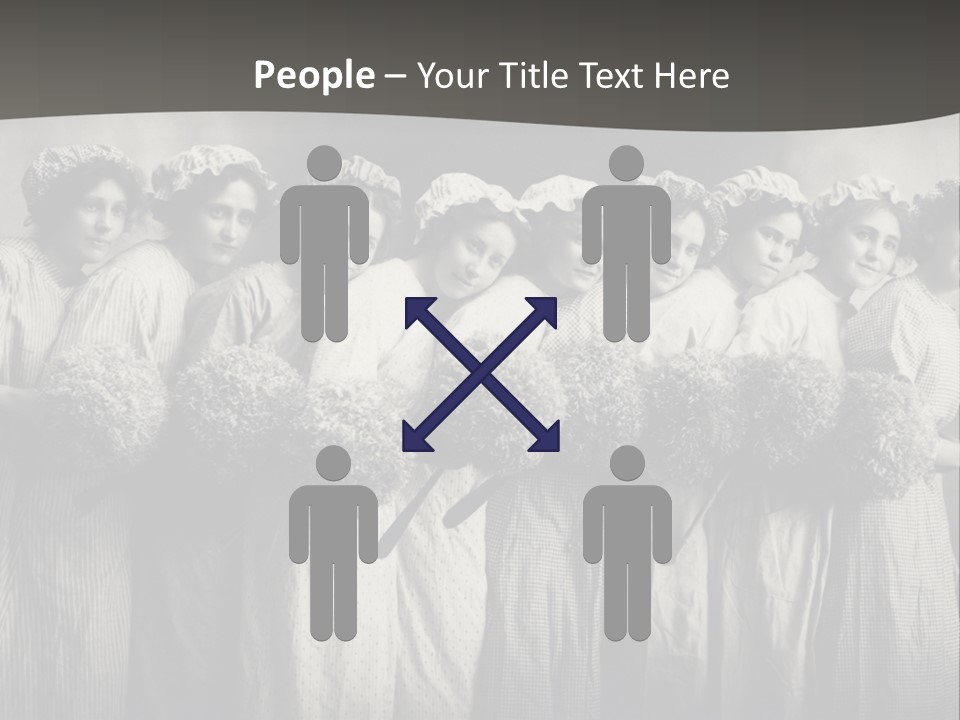 A Group Of Women With Flowers In Their Hair PowerPoint Template