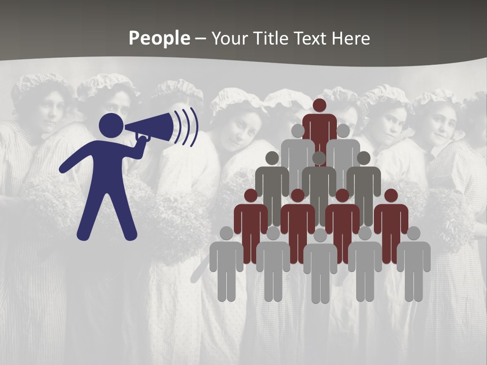 A Group Of Women With Flowers In Their Hair PowerPoint Template