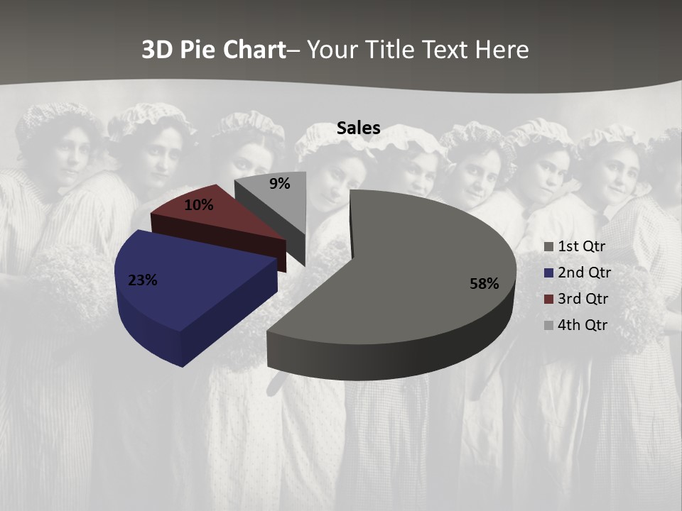 A Group Of Women With Flowers In Their Hair PowerPoint Template