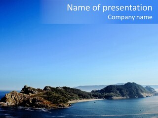 A Large Body Of Water With A Small Island In The Middle Of It PowerPoint Template