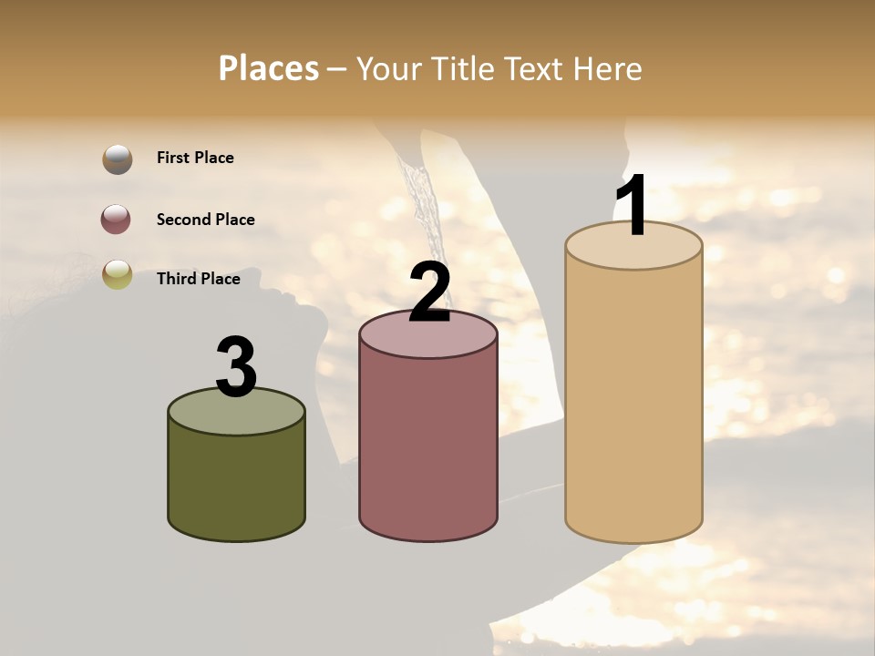 A Woman Holding Up A Shell In Front Of The Ocean PowerPoint Template