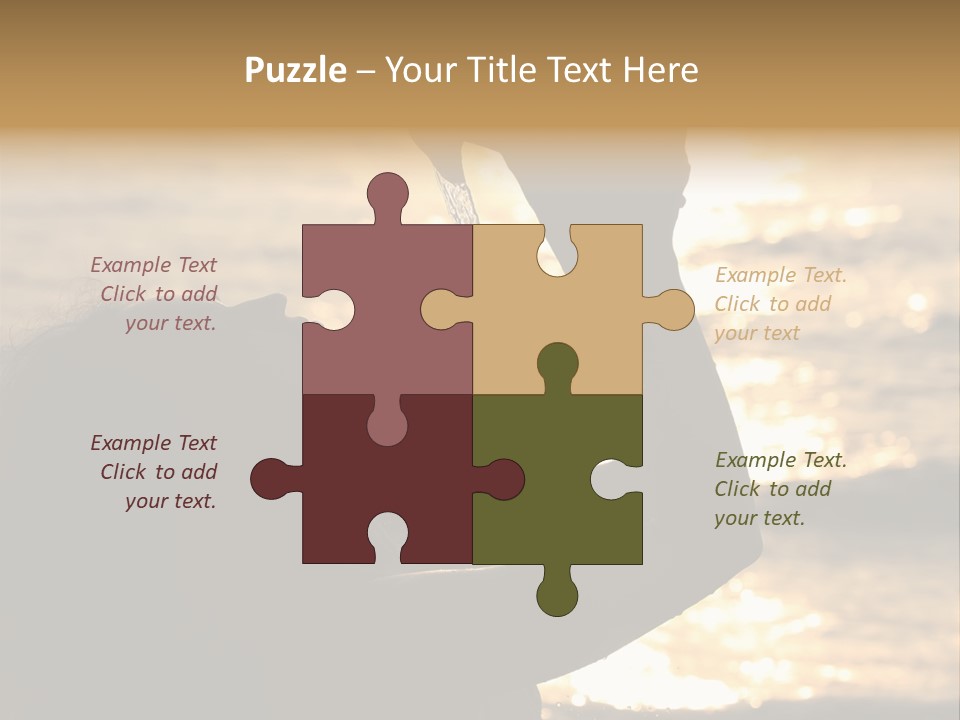 A Woman Holding Up A Shell In Front Of The Ocean PowerPoint Template