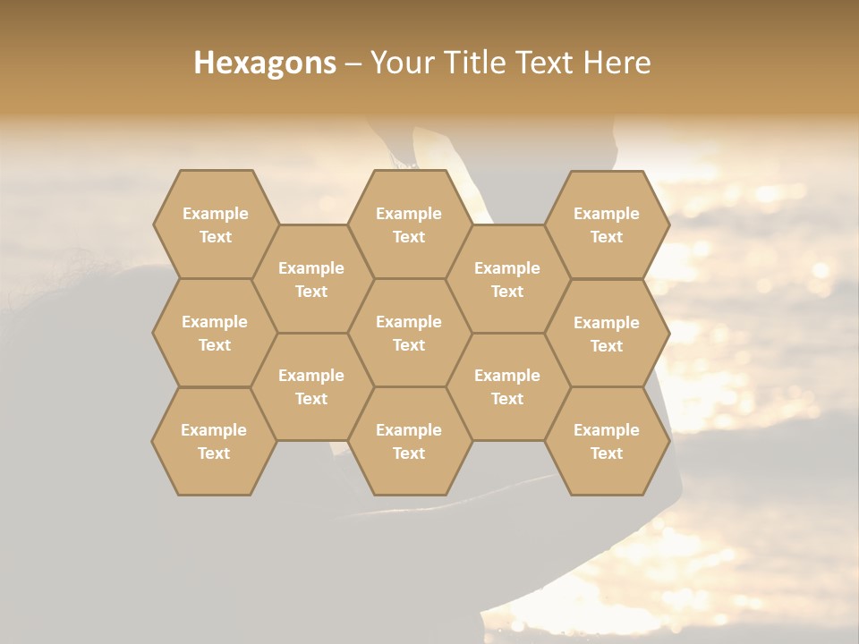 A Woman Holding Up A Shell In Front Of The Ocean PowerPoint Template