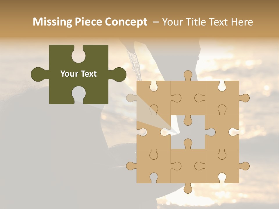 A Woman Holding Up A Shell In Front Of The Ocean PowerPoint Template